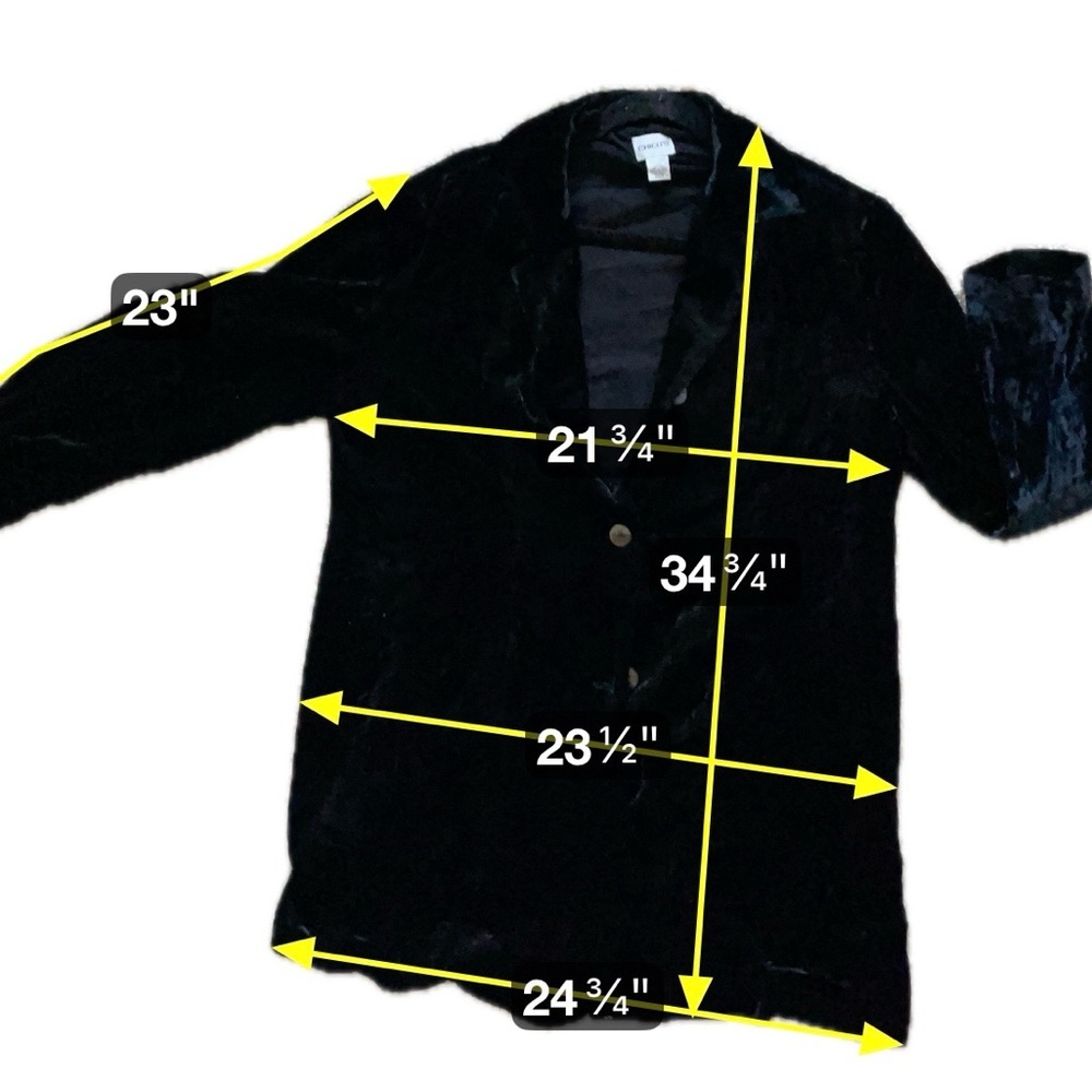 Chico’s Black Velvet Shirt Jacket Button Front Elegant Layering Goth Size 3 XL - Picture 4 of 6